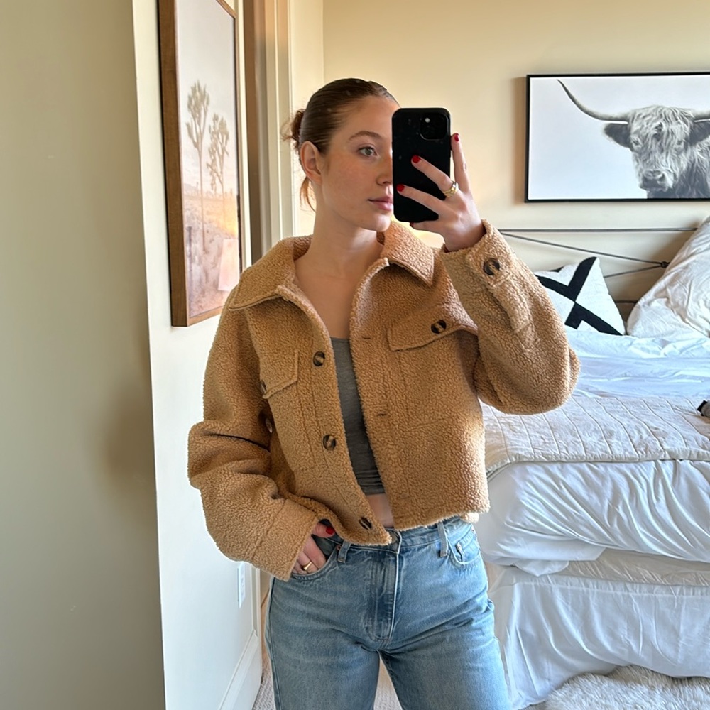 NWOT teddy shirt jacket